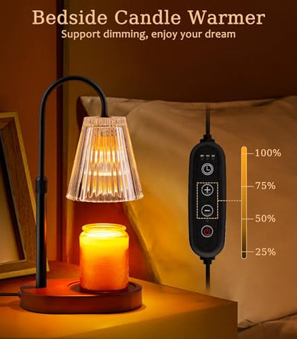 Candle Warmer Lamp with Timer - Electric Candles Wax Warmers Glass Lamps - color: Transparent