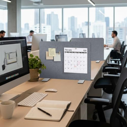 2-Pack Felt Desk Dividers, Clamp-On Panels, 16 x 24 Inch, Light Gray - color: Light Gray, size: 16×24 in (2pcs)