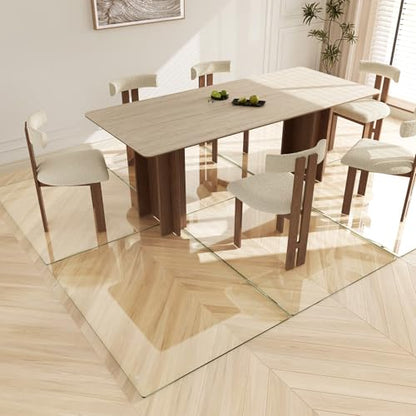 Koonmi Tempered Glass Chair Mat 36"x48" - Premium Office Chair Mat for Hardwood Floors & Low-Pile Carpet with 4 Non-Slip Pads - Thick Scratch-Resistant Surface - size: 36*48
