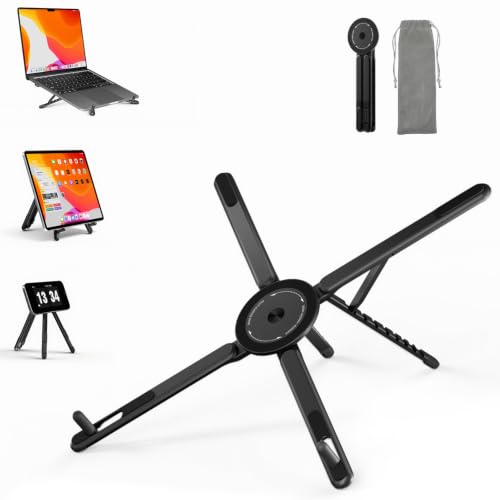 SupeDesk Adjustable Laptop Stand, 3-in-1 Magnetic Stand for Laptop & Tablet - color: Black