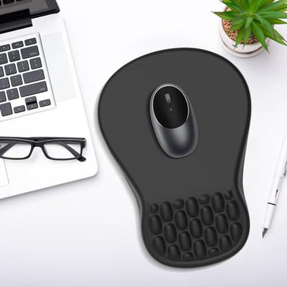 YIWEI Ergonomic Mouse Pad with Wrist Rest for Carpal Tunnel Pain Relief - color: Black