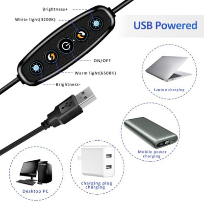 Cyezcor Video Conference Lighting Kit, Ring Light for Monitor Clip On - size: 5 Inch