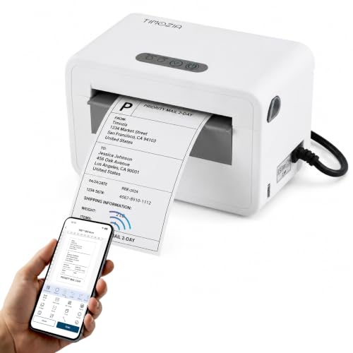 Bluetooth Shipping Label Printer, 4X6 Wireless Label Printer, USB Shipping Label Maker for Small Business, Compatible with iPhone, Android, Windows & Mac
