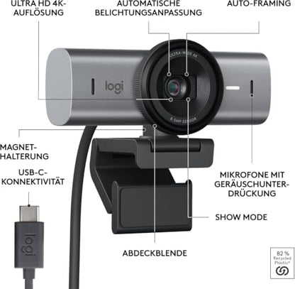 LOGITECH MX BRIO Ultra HD 4K Webcam - Black