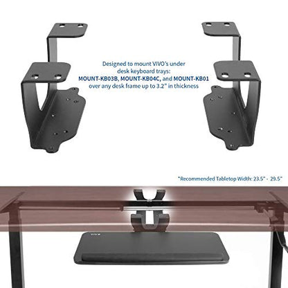 VIVO Steel Dual Spacer Brackets for Under Desk Keyboard and Mouse Slider Tray, Height Track Spacer Mount Fitting Desk Frames up to 3.2 inches, Brackets Only, MOUNT-SPACER01