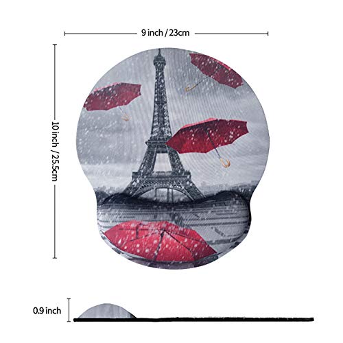 ToLuLu Ergonomic Mouse Pad with Wrist Rest Support, Gel Cute Mouse Pads Non Slip Rubber Base Mousepad, Mouse Wrist Rest Pad for Laptop Computer Home Office Working Gaming Pain Relief, Eiffel Tower - color: Eiffel Tower