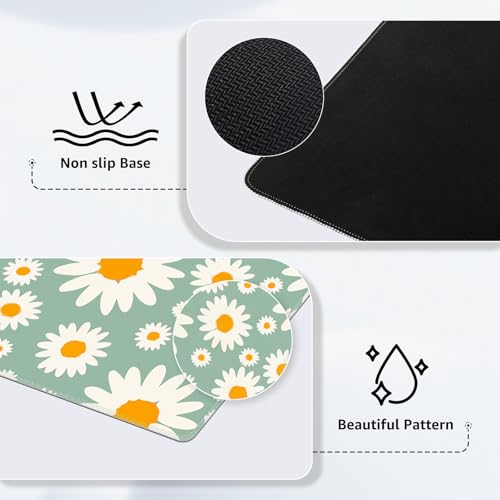 iCasso Desk Mat, Desk Matt for Desktop, Cute Desk Pad Mat, Daisy - color: Daisy