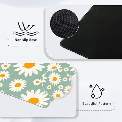 iCasso Desk Mat, Desk Matt for Desktop, Cute Desk Pad Mat, Daisy - color: Daisy
