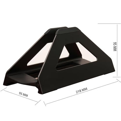 Vertical Laptop Stand, Space Saving Holder with Tool-Free Width Adjustment, Pretty Anodized Aluminum for Desk, Universal Fit for 10-17" Laptop - color: Black