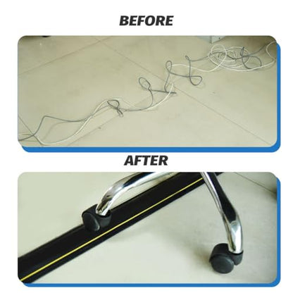 10FT Floor Cord Cover, Heavy Duty PVC Floor Cable Cover,Wire Cover to Protect Wire Prevent Cable Trips for Home Office,Cavity Size 0.94" by0.4 - size: 3 Channel 10 ft
