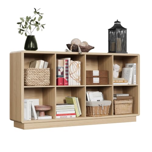 ChooChoo 8 Cube Storage Organizer, Wooden Bookcase with Storage, 57 Inch - color: Natural, size: 2-tier 8-cubes