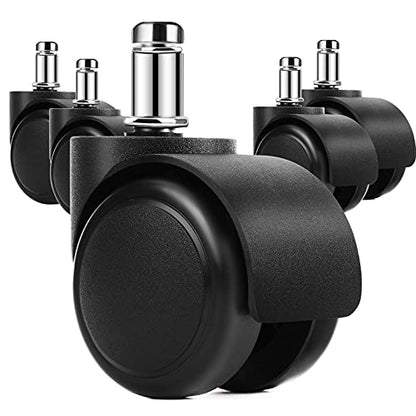 MaxGear 2" Office Chair Replacement Caster Wheels, 11mm Stem, Set of 5 - style: Black