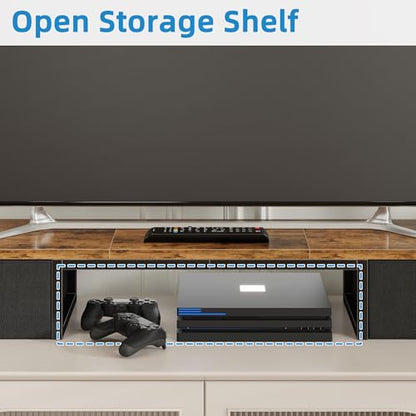 YAOHUOO 45" Large TV Riser with Fabric Drawers for 32-60 inch TV
