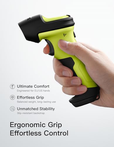 Inateck 2D Barcode Scanner, Wireless Bluetooth QR Reader, 2600mAh Battery, AI APP & SDK - color: Green