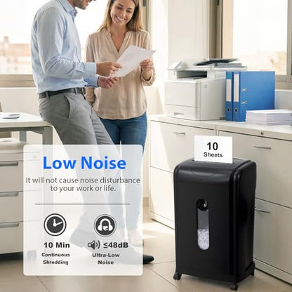 Wingwise Ultra Low Noise 48dB Micro Cut Paper Shredder for Home Office - size: 10 Sheets