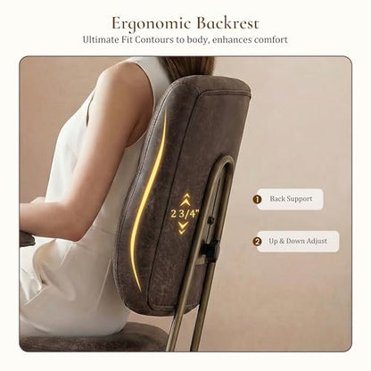 EUREKA ERGONOMIC Becky Suede Mid-Century Office Chair, Brown - color: Brown, size: Mid-Back