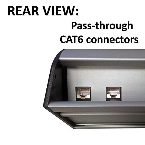 Power & Data Desk Edge Mount Tabletop Center - 3 Power and 2 Ethernet CAT6 RJ45 Data ports - style: 3 Power + 2 CAT6