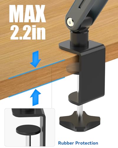 Desk Clamp Acrylic Book Stand for Reading, Ergonomic Design Adjustable Height up to 20 inches with Rotating Bases Cookbook Stand, Suitable for Recipe, Sheet Music, Tablet(Gray)