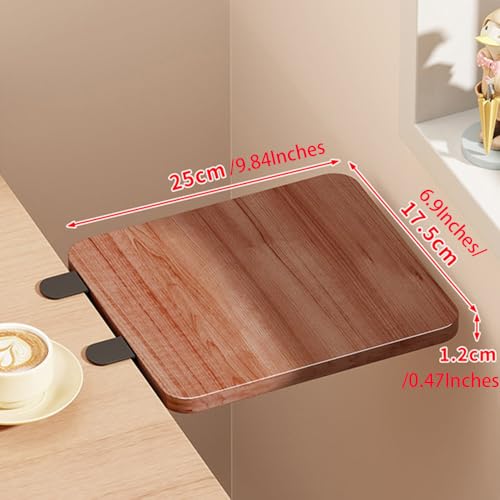 Desk Extender Tray, Punch-Free Clamp on 90° Foldable Keyboard Drawer Tray, Table Mount Armrest Shelf, Computer Elbow Arm Support (Brown, 6.9"*9.8"*0.5"/17.5cm*25cm*1.2cm) - color: Brown, size: 6.9"*9.8"*0.5"/17.5cm*25cm*1.2cm
