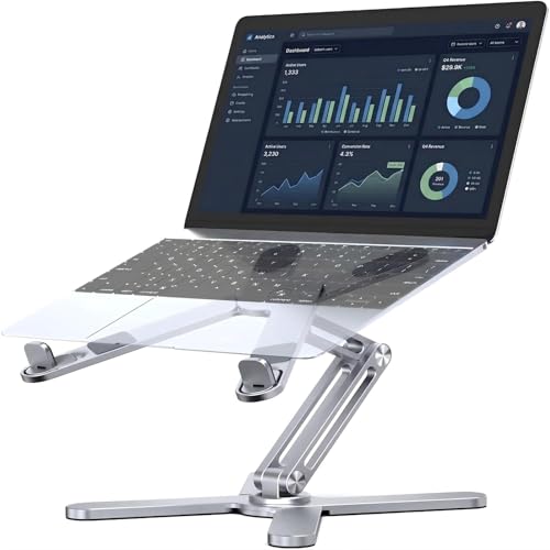 Atizzy 360 Rotating Laptop Stand Riser, Foldable for Desk, Silver - color: Silver
