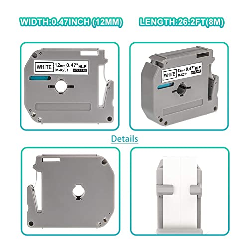 P Touch M Tape M-K231 12mm White Strong Adhesion for P-Touch PT-M95