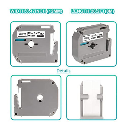 P Touch M Tape M-K231 12mm White Strong Adhesion for P-Touch PT-M95