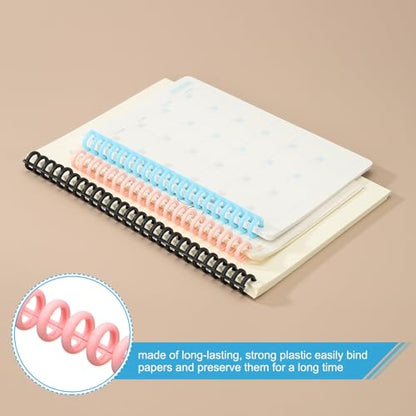 PATIKIL 8.5mm(1/3") Plastic Spiral Binding Coils, 30 Pcs Binding Spirals 20-25 Sheet Capacity Binding Spirals for Binding Paper Sheets, Deep Pink - color: Deep Pink, size: 8.5mm(1/3")