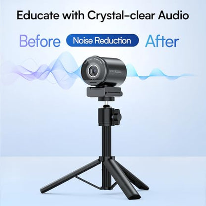 EMEET SmartCam S800-4K Webcam with Tripod for Streaming, Sony 1/2'' Sensor - style: S800 1/2" Sensor with Tripod