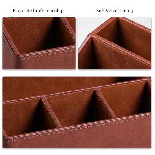 Desk Organizer Caddy Nightstand Organizer Desk Caddy Remote Holder - color: Brown