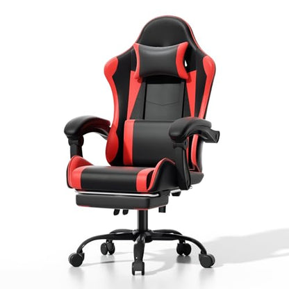 Athena Collection Ergonomic Gaming Chair for Adults, Red | Height Adjustable Office Chair Computer Desk Chair with Footrest & Headrest Lumbar Support for Office & Home, 350lbs - color: Red