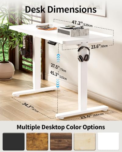 BIZUM Standing Desk Electric Adjustable Computer Desk-Stand up Desk Office Gaming Home Office Memory Desks 48x24 inches White - color: White, size: 47.2*23.6 Inch