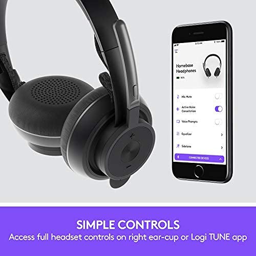Logitech Zone Wireless Certified Microsoft Teams Bluetooth Headset | Active noise cancellation, Qi charging, Teams and Zoom certified, leatherette ear pads