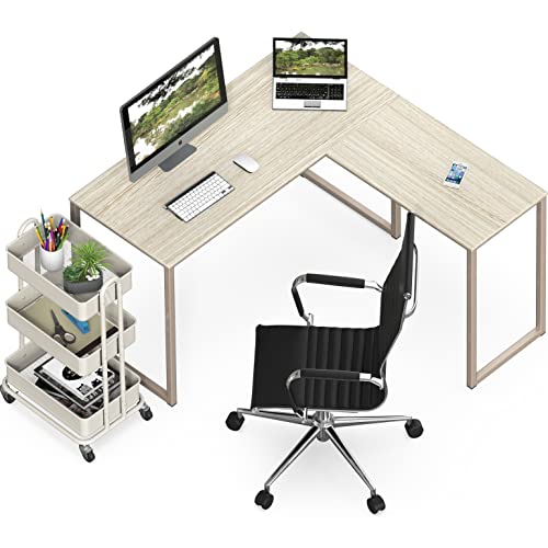 SHW Mission 48 x 48 L-Shape Home Office Computer Desk, Maple - color: Maple, size: 48-Inch L-Shaped