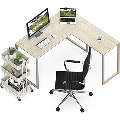 SHW Mission 48 x 48 L-Shape Home Office Computer Desk, Maple - color: Maple, size: 48-Inch L-Shaped