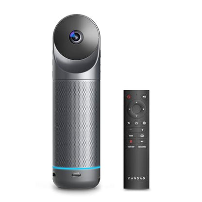 KanDao Meeting Pro 360-degree Video Conference Camera with Microphones and Speakers, AI Tracking, Smart Zooming, Automatic Focus, 4-in-one Standalone Meeting Room Camera System, Wi-fi/HDMI/USB - color: Grey-Black