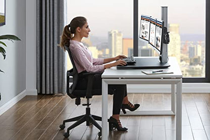 Victor High Rise Electric Sit-Stand Standing Desk Converter, Black - size: Triple Monitor