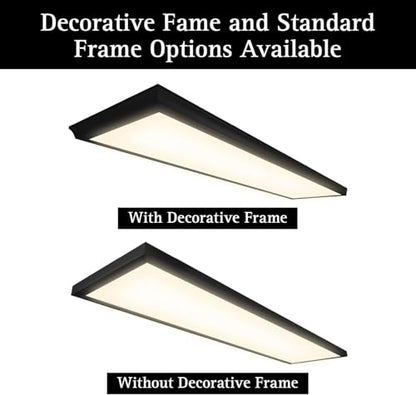 UltraLux 1x4 Surface Mount LED Panel TRIAC Dimmable 3CCT Matte Black 1Pk | 3000 lumens, 120-degree beam, CRI>80, aluminum build, damp-rated, fits junction boxes, over 50,000 hours, 5-year warranty - color: Matte Black, size: 1X4 (1 Pack)