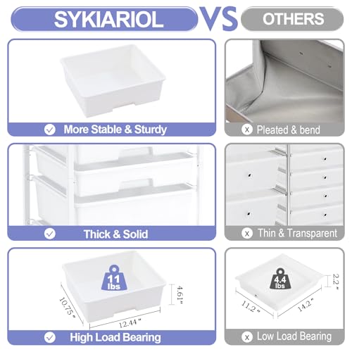 SYKIARIOL Rolling Cart with Drawers, 5 Drawers Utility Cart, Bright White - color: Bright White
