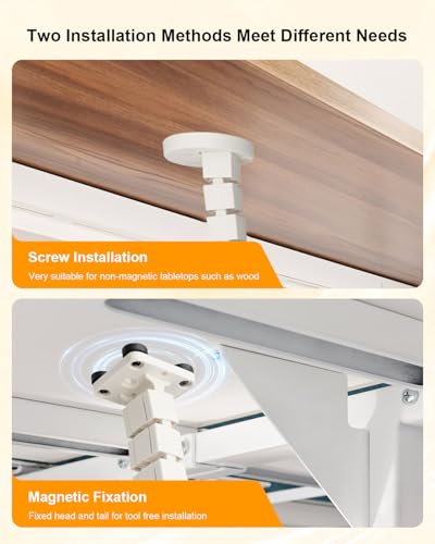 Under Desk Cable Management Spine, Magnetic Wire Organizer White - color: White