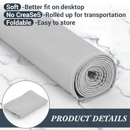 Zhehao 78.7'' x 55'' Large Countertop Protector Mat, Painting & Craft Mat for Desk or Floor, Waterproof Heat Resistant PU Leather Tabletop Cover Protector for Kitchen Dining Room, Gray - size: 55'' x 78.7''