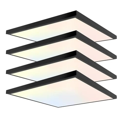 GT-Lite 2'x2'4200 Lumen 4 Pack LED Flat Panel,Flush Mount and Drop Ceiling - color: Black 4 Pack, size: 2x2 Feet