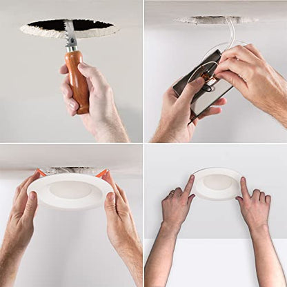 HALO LTB 6-inch Selectable CCT (3000K-5000K) Integrated LED, White Recessed Light, Dimmable Retrofit Trim - size: 6 inch, style: 3CCT Old Version