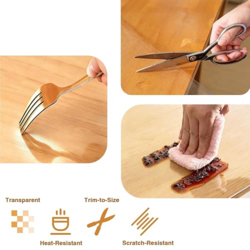 Plastic Place Mats Wipeable Oil Proof Heavy Plastic Table Cover for Desk Floor Table,18×72in - size: 18×72in