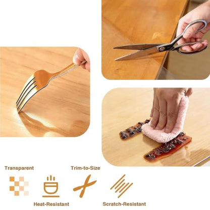 Plastic Place Mats Wipeable Oil Proof Heavy Plastic Table Cover for Desk Floor Table,18×72in - size: 18×72in
