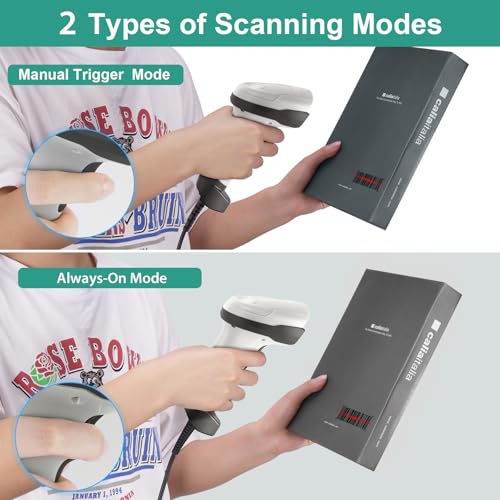 Barcode Scanner, 1D CCD Handheld Barcode Reader USB Wired Connection Bar Code Scanners for Store Supermarket Warehouse Library Supports Scan Screen UPC - size: 1D-2209H-Wired