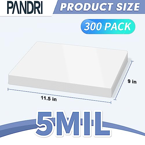 PANDRI 300 Pack Clear Thermal Laminating Sheets, 9 x 11.5-Inch, 5 Mil | Plastic Laminator Sheet, Fits 8.5 x 11 inch Paper Size, Clear, Round Corner, Thermal Laminator Compatible - size: 300 Pack