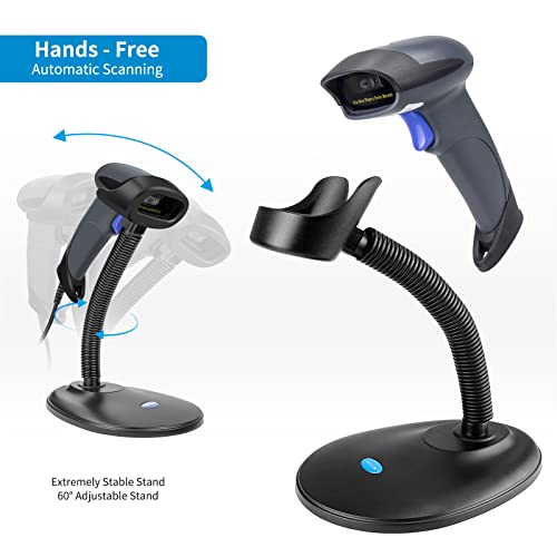 NETUM Wireless 2D QR Barcode Scanner with Stand, Bluetooth for Tablet -M8S | 3 in 1 Automatic Bar Code Imager Reader Handhold Scanner Gun Compatible for Laptops, Computers, Cashier, POS - size: 2D -M8S