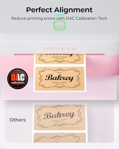 MUNBYN Bluetooth Thermal Label Printer, Wireless 4x6 Shipping Label Printer | Work for Small Business, Compatible with Android, iPhone, Windows, Mac, Chromebook, Print Width 1.57"-4.25" - color: Pink