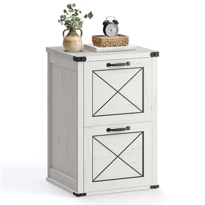 VASAGLE File Cabinet, Filing Cabinet with 2 File Drawers, Printer Stand, Fit A4, Letter Size, Hanging File Folders, Modern Farmhouse Style, for Home Office, Rustic White UOFC048T73 - color: Rustic White, style: 2 Drawers