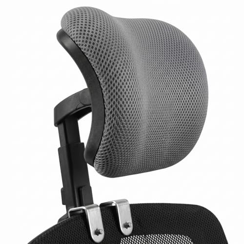 Office Chair Headrest Attachment, Breathable Office Chair Headrest No-Drill Adjustable Neck Support for Women Men, S with - color: S